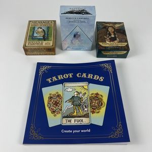 Lot‎ Of 3 Tarot Decks & Tarot Coloring Book Incomplete  Angels & Ancestors